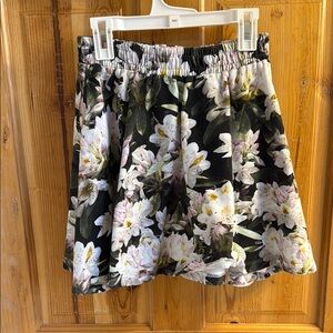 Floral Black Skirt